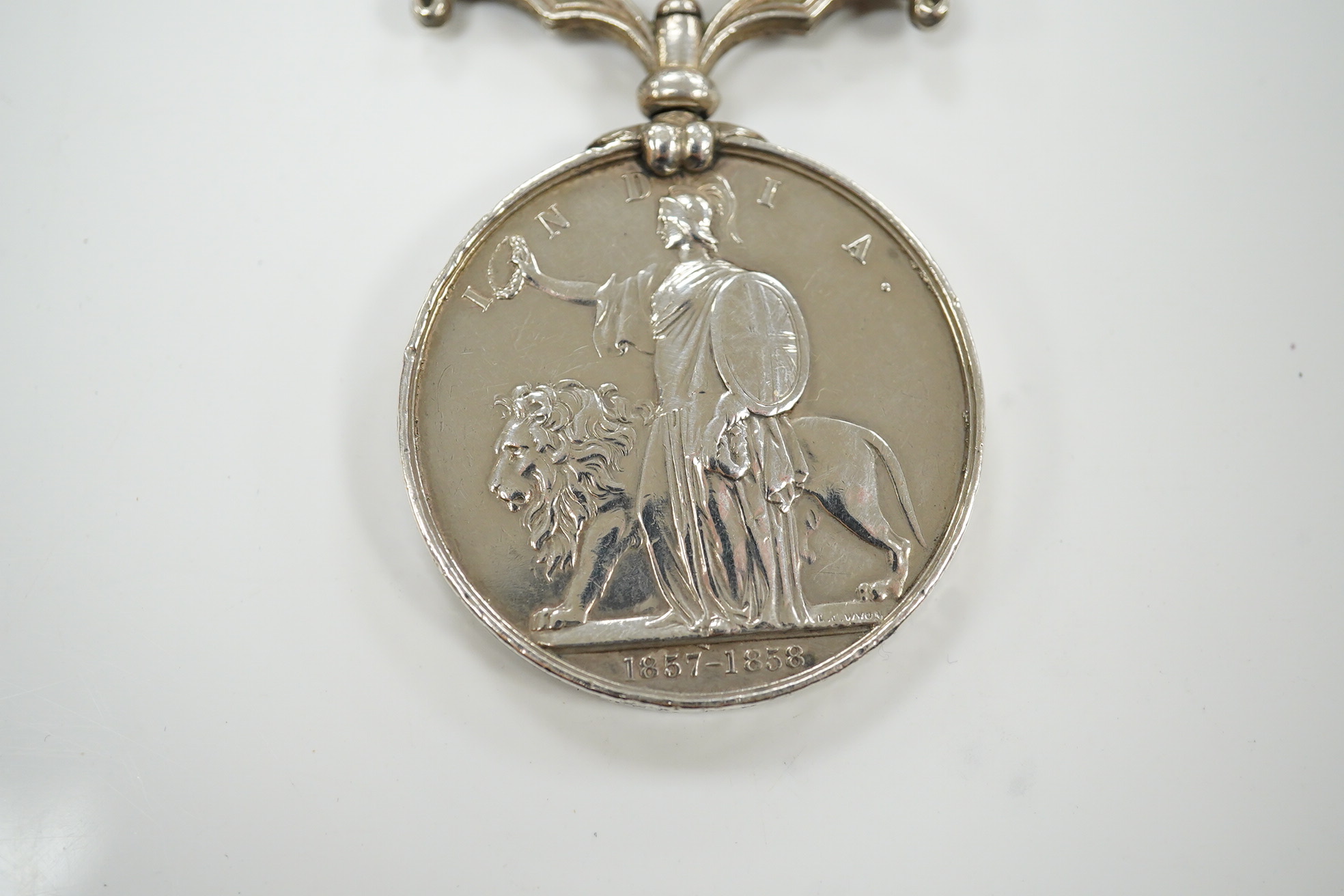 An Indian Mutiny Medal 1858 to 67 J.Saxon 1st Bn 6th Regt